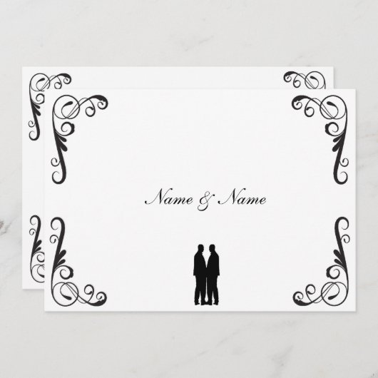Faire-part de mariage gai - deux mariés (Devant / Derrière)