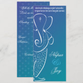 Faire-part de mariage Ganesha :: Bleu marine et sa (Devant / Derrière)