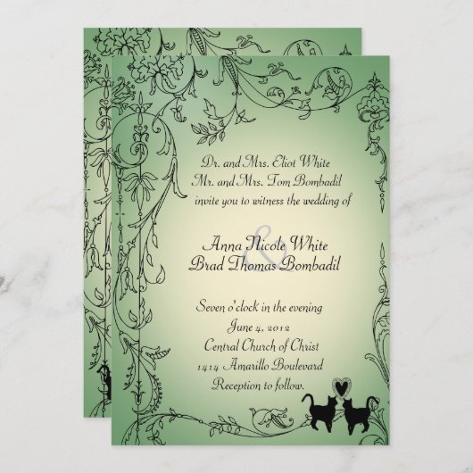 Faire-part de mariage Garden Cats (Devant / Derrière)