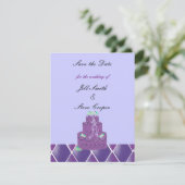 Faire-part de mariage Gâteau Mariage Violet (Debout devant)
