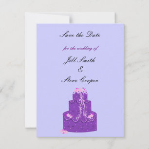 Faire-part de mariage Gâteau Mariage Violet