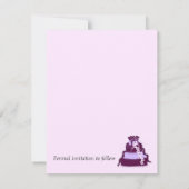 Faire-part de mariage Gâteau Mariage Violet (Dos)