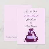 Faire-part de mariage Gâteau Mariage Violet (Devant / Derrière)