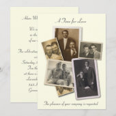 faire-part de mariage gay avec des portraits vinta (Devant / Derrière)