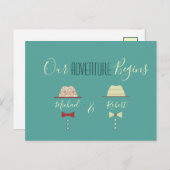 Faire-part de mariage gay coloré (Devant / Derrière)