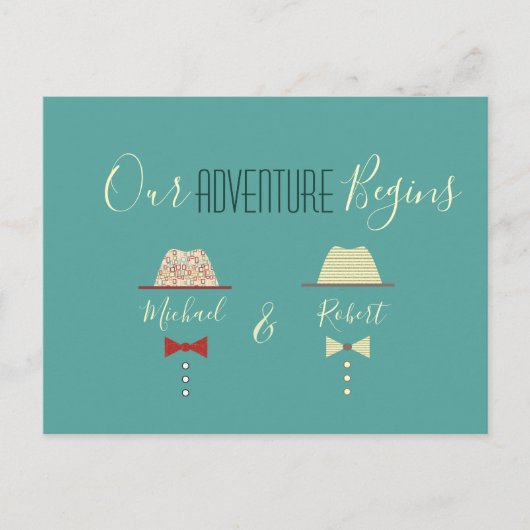 Faire-part de mariage gay coloré (Devant)