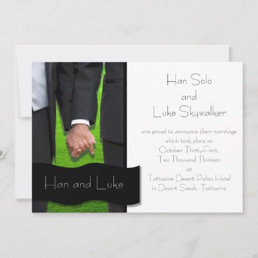 Faire-part de mariage gay de deux mariés (Devant)