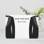 Faire-part de mariage gay noir et blanc pour sauve (Debout devant)