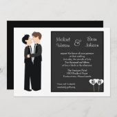 Faire-part de mariage Gay Tuxedo (Devant / Derrière)
