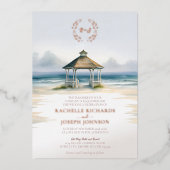 Faire-part de mariage Gazebo de plage aquarelle (Recto)
