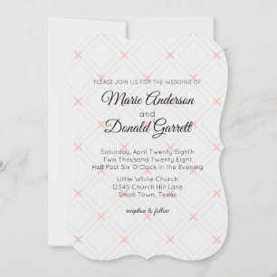 Faire-part de mariage géométrique à la crème de pê