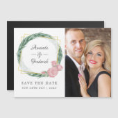 Faire-part de mariage géométrique à l'aquarelle Eu (Devant / Derrière)