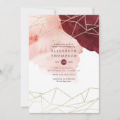 Faire-part de Mariage Géométrique à l'Aquarelle Ro (Devant)