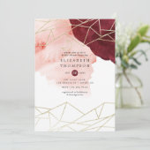 Faire-part de Mariage Géométrique à l'Aquarelle Ro (Debout devant)