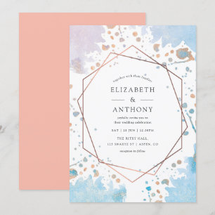 Faire-part de mariage géométrique à l'aquarelle te