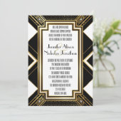 Faire-part de mariage géométrique Art déco glamour (Debout devant)