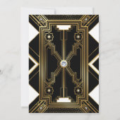 Faire-part de mariage géométrique Art déco glamour (Dos)