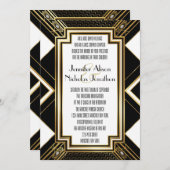 Faire-part de mariage géométrique Art déco glamour (Devant / Derrière)