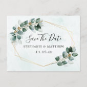 Faire-Part de Mariage Géométrique aux Feuilles d'E (Devant)