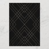 Faire-part de mariage géométrique Black Gold Gatsb (Dos)