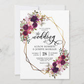 Faire-part de mariage géométrique bordée de Boho (Devant)