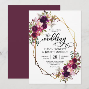 Faire-part de mariage géométrique bordée de Boho