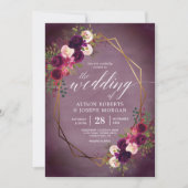 Faire-part de mariage géométrique bordée de Boho (Devant)