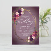 Faire-part de mariage géométrique bordée de Boho (Debout devant)