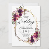 Faire-part de mariage géométrique bordée de Boho (Devant)