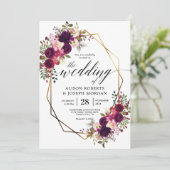 Faire-part de mariage géométrique bordée de Boho (Debout devant)
