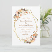 faire-part de mariage géométrique de terre à fleur (Debout devant)