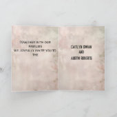 Faire-part de mariage géométrique floral rose doré (Intérieur)