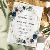 Faire-part de mariage géométrique florale de la ma