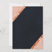 Faire-part de mariage géométrique Navy Copper Blus (Dos)