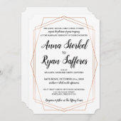 Faire-part de mariage géométrique or simple (Devant / Derrière)