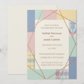 Faire-part de mariage géométrique pastel (Devant / Derrière)