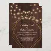 Faire-part de mariage géométrique rustique (Devant / Derrière)