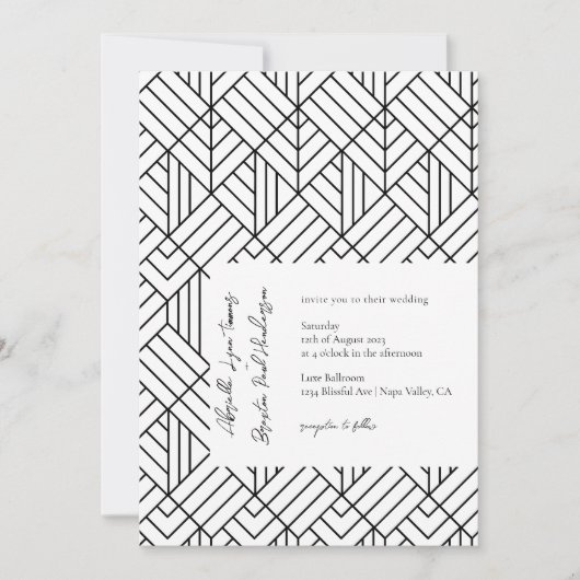 Faire-part de mariage géométrique simple (Devant)