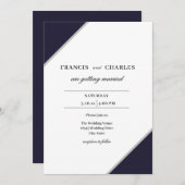 Faire-part de mariage géométrique simple et élégan (Devant / Derrière)