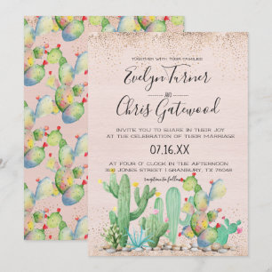Faire-part de mariage Glam Cactus Fiesta
