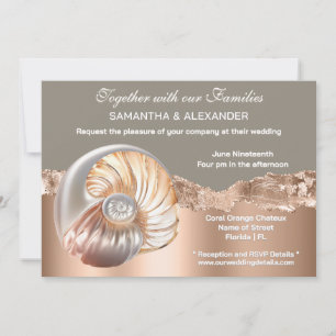 Faire-part de mariage Glamour Côte Shell Beach