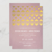 Faire-part de mariage Gleam sud-ouest en or (Devant / Derrière)