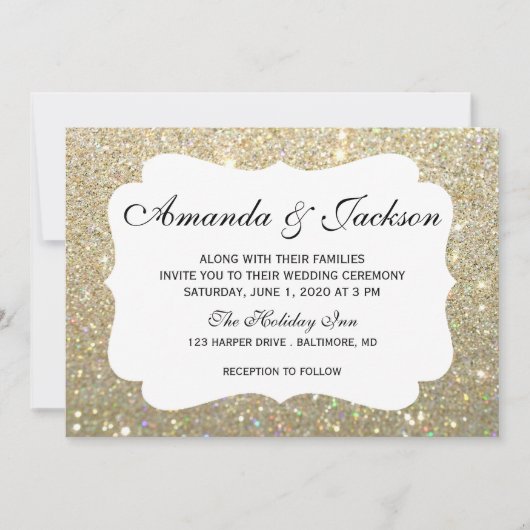 Faire-part de mariage - Glit deux ouvriers - or (Devant)