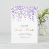 Faire-part de mariage glycine violette (Debout devant)