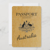 Faire-part de mariage Gold Australia Passport (Dos)