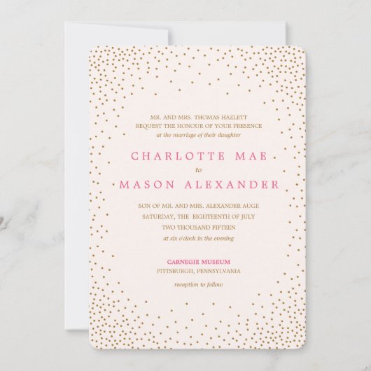 FAIRE-PART DE MARIAGE GOLD CONFETTI (Devant)