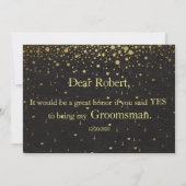 Faire-part de mariage Gold Confetti GROOMSMAN Invi (Dos)
