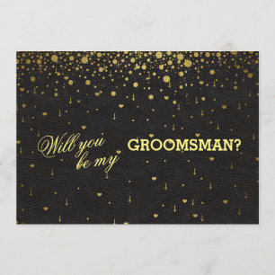Faire-part de mariage Gold Confetti GROOMSMAN Invi