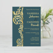 Faire-part de mariage Gold Crest (Debout devant)