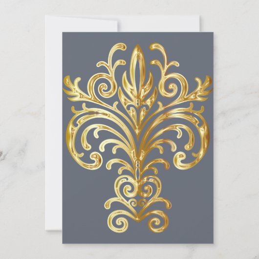 Faire-part de mariage Gold Crest (Dos)